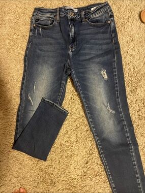 KanCan Dark Wash Distressed Skinny Jeans
